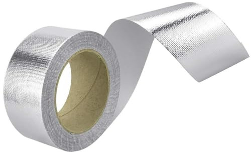 WZDDXUNSF Office Products Aluminium Foil Adhesive Tape 50mm x 20m Heat-Resistant Thermawrap Reflective Sealing Ducts Insulation Heavy Duty Premium Metal Roll for HVAC Repair, Dryers