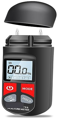 Misuratori di Umidità, Tester digitale di umidità della carta del misuratore di umidità del legno con display LCD Igrometro da parete portatile Rilevatore di umidità del legname 0-99,9%