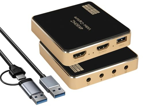 ZYKEJJDDAK Tarjeta de captura de vídeo 4K60FPS, dispositivo USB 3.0, transferencia de velocidad rápida, accesorio de transmisión fácil, carcasa de metal, transmisión de vídeo