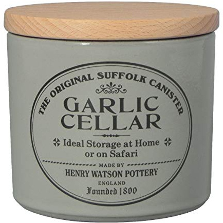 Henry Watson - Garlic Keeper - Dove Grey, Made in England - 11cm x 11cm The Original Suffolk Collection