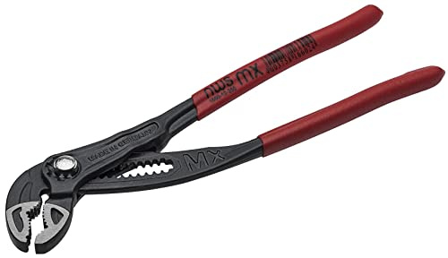 NWS Water Pump Pliers MX 400 mm Optimal Jaw Geometry with Self-Clamping Teeth for Secure Gripping Handles Coated with Plastic Forged, Oil-Hardened
