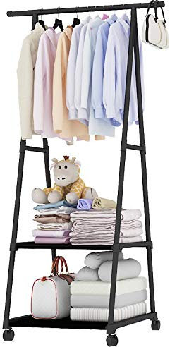 Tutoy Kleiderbügel Organizer Tragbare Boden Display Regal Regal Kleidungsstück Satnd - Braun