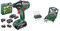 Bosch Akkuschrauber AdvancedDrill 18 Set (2 Akkus, 18 Volt System, 3 Aufsätze, im Koffer) + Zubehörset X-Line 50Ti plus 173-teiliges Fixier-Set (für Metall, Stein, Holz, Zubehör Bohrmaschine)