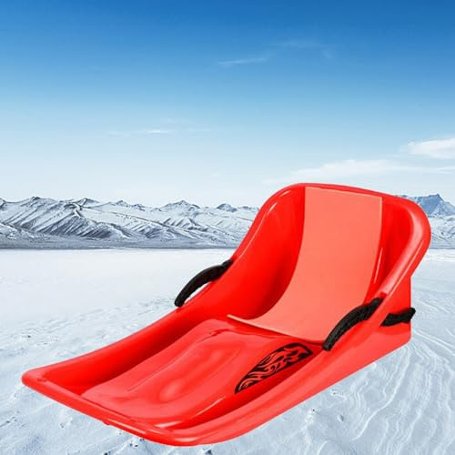 Double Thickened Sled, Snow Sledge with Backrest, Double Handle Children's Sled, Anti-Freeze and Wear-Resistant Sled