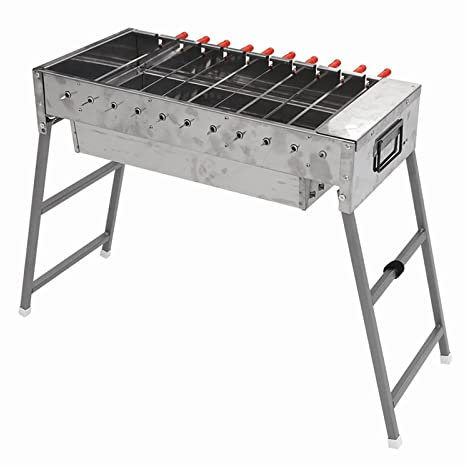 asdchZen Grillspieße, Edelstahl, Automatisch Rotierender Holzkohlegrill, Klappbarer Holzkohlegrill Für Den Außenbereich
