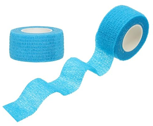 PATIKIL Sport Selbstklebeband, 2er Pack 2 X 5 Yards Verband Wickel Atmungsaktives Elastisches Band Verhindert Fingerreibung für Golf Baseball Volleyball, Hellblau