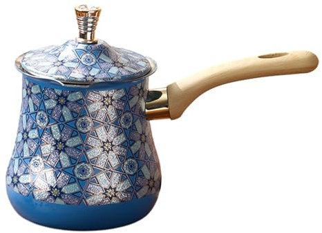 SiaBiced Edelstahl Induktionskanne Mokkakanne Türkische Kaffeekanne, Gießkanne mit Deckel und Ausguss, hitzebeständig, Türkische Kaffeekanne für Zuhause, Café, Restaurant, Camping, Silber Muster 720ML