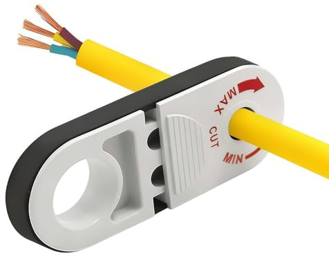 Wire Stripper - Cable Stripper, Electrical Wire Strippers for 0.3-1.28cm Diameter Copper Cables, Rotating Wire Stripping Tool for Electricians and Home Repair
