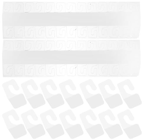 FOMIYES Crochets Auto-adhésifs Pvc Transparents 100 Pcs, Crochets D'affichage 20x35 Mm pour Présentoirs à Panneaux Perforés, Pattes Suspendre Adhésives pour Fixation sans Perçage en