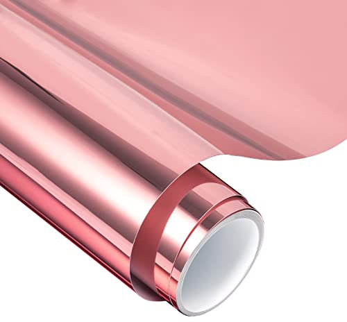 VINYL FROG Chrome Vinylfolie Plotter Roségold Plotterfolie Vinyl 30,5 x 155cm Plotterfolie Selbstklebend für DIY-Geschenke, Tasse, Fenster, Keramik, Kunststoff