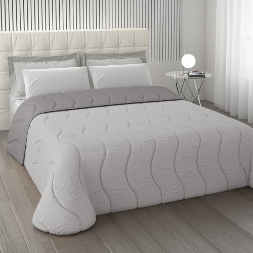 L'ANTICO ARCOLAIO - Piumone Matrimoniale Invernale, Calda Trapunta Double Face (300gr/mq) in Microfibra, Copriletto Caldo, Made in Italy