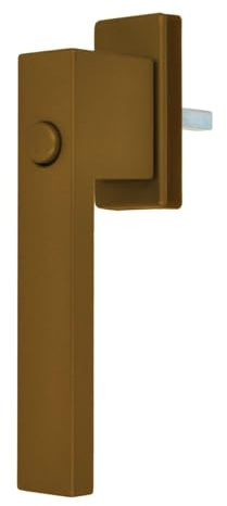 Design Aluminium Fenstergriff Dublin mit Druckknopf - pulverbeschichtet, Farbe:Gold F4, Stiftlänge:40mm