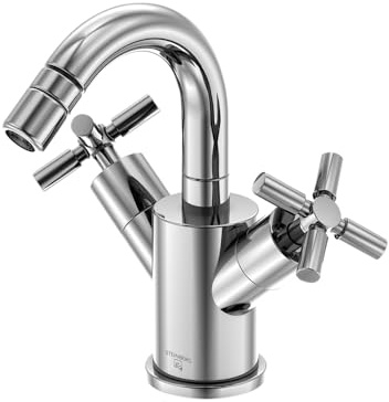 Steinberg Série 250 robinetterie de bidet, à deux poignées, avec vidage, saillie 115mm, 2501300