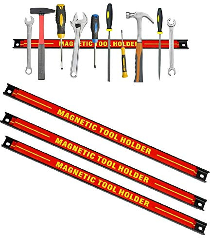 3x Magnetleiste 50cm Werkzeughalter Magnet Tragkraft 13kg Werkzeugleiste Magnetisch Werkzeugholder Magnetschiene Wandhalter (3 x 50cm)