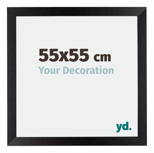 yd. Bilderrahmen 55x55 cm Schwarz Matt - Holz Rahmen Mura | Your Decoration, Acrylglas aus Kunststoff, Wandmontage, Geeignet für Fotos, Poster und Puzzles, Made in Holland