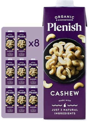 Plenish Organic Unsweetened Cashew Milk 1L Carton (Pack of 8)