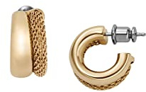 Skagen Women's Gold tone Stainless Steel or Semi- Precious with post closure Earrings, Amber Gold