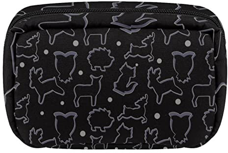 Trousse de maquillage personnalisée en forme d'emporte-pièce en forme d'animal noir pour femmes et filles, multicolore, 17.5x7x10.5cm/6.9x4.1x2.8in