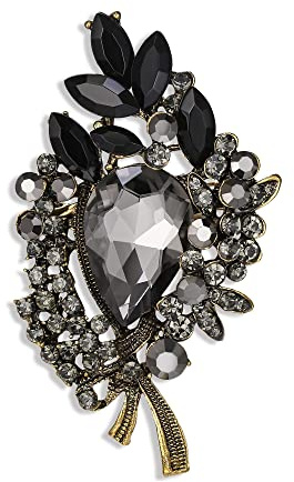 EVER FAITH Blumenstrauß Brosche Braut Strass Kristall Pin Tropfen Marquise Vintage Schmuck Geschenk für Damen