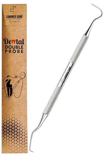 Lawmed Care Plaque and Tartar Remover Stainless Steel Dental Tool Set - Dental Pick, Tooth Scraper - Professional Home Oral Care and Dentist Kit (Pack of 1)