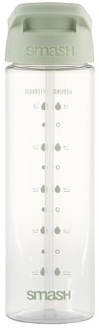 Smash Drink Bottle with Water Timings 700ml Sage, Grey