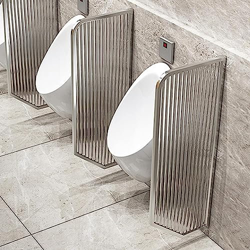 WC Trennwand Wandmontierter Herren-Urinal-Sichtschutz, Urinal-Trennwand Aus Gehärtetem Glas for Badezimmer/Hotel/öffentliche Toiletten-Urinal-Barriere (Color : Silver, Size : Partition*1)