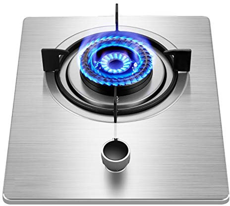 WQZStar Estufa de Gas de Mesa/integrada de 4,5 KW de Acero Inoxidable de una Sola Cocina, para Calentar, cocinar, hervir, freír, hervir a Fuego Lento [Clase energética A] (tamaño: NG) (NG)