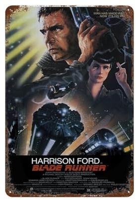 KSOXDAITIP Blade Runner Filmposter, Wanddekoration, Kunst, Metallblechposter, moderne Heimdekoration, Kunst, Metallposter, Hausbar, Laden, Dekorationen, Vintage-Schild, Geschenk, 30 x 20 cm