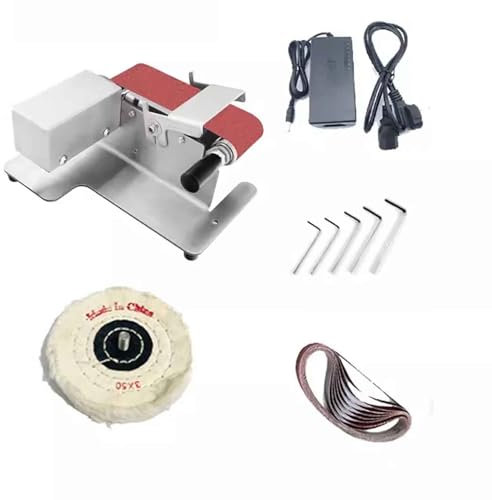 Toplionace Lijadora de Banda Eléctrica Máquina para Afilar Cuchillos Refrigerada Por Agua Amoladora de Mesa Pequeña para el Hogar Pulidora con Velocidad Ajustable de 4500-9000rpm