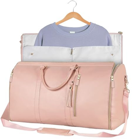 PinDaito Faltbare Reisetasche - Reisetaschen Faltbar, Foldy Bag, Duffle-Tasche für Kleidungsstücke, Hohe Kapazität Falten Anzug Gepäck Reisetasche Frauen, Wasserdichter Reisetaschen (Rosa)