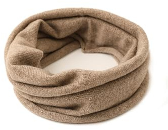 100% Kaschmir Loop Schal für Damen Herren, Weich Warm Gestrickte Schlauchschal Solid Farbe, Herbst Winter Rundschal Unisex Mode Kreis Halswärmer Winddicht Loop Strickschal, Warme Geschenk Curry