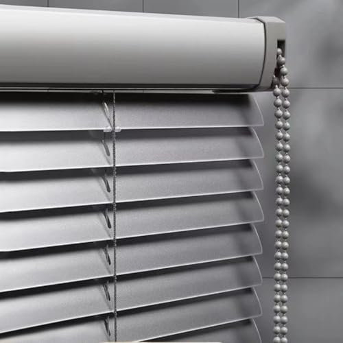 Jalousien aus Metall und Aluminium, 4-in-1-Reißverschluss, Verdunkelung, horizontale Schattierungen, Zuhause, Büro, einfache Montage, individuelle Farbe, 60 x 200 cm, Schwarz