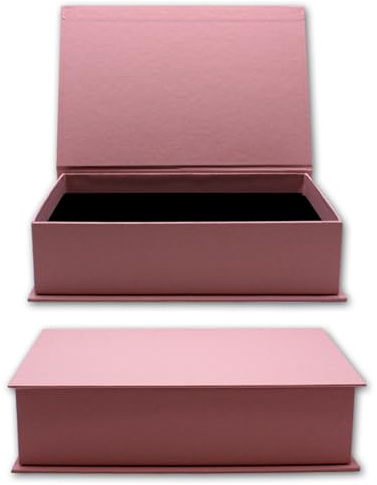 NEUSER PAPIER Geschenkbox mit Klappdeckel - 1 Stück - DIN A5 - Altrosa bezogen - innen schwarz kaschiert - 245 x 165 x 65 mm - Aufbewahrungsschachtel