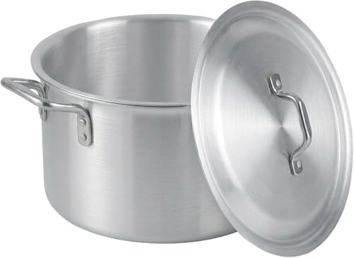 Induction Base 8 litres Suacepan Stockpot Casserole Cooking Pan & Pot 26cm | Stock Pots Stew Pans Saucepot Resturent Catering Pan Alluminium