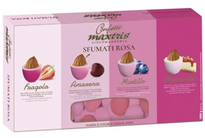 Doni Bomboniere Confezione 1Kg Confetti Sfumati Rosa con Mandorla Ricoperta di Gusti e Colori Assortiti per Battesimo Nascita Compleanno Bambina Segnaposto Confettate Made in Italy