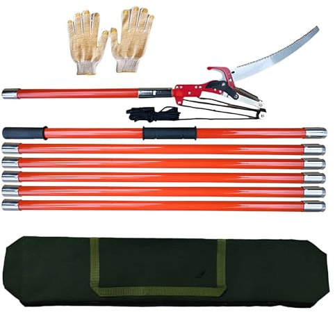 BOBVB Manual Pole Saw Long Reach, 6m Telescopic Tree Pruner, Tree Branch Cutter Tools, For Forestry, Lawn, Garden Branch Trimming Cutting