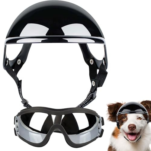 Hundebrille, verstellbare Hauptausrüstung mit Augenschutz, bunte Sonnenbrille für Motorrad-Skifahren, Augenschutz für Hunde zum Radfahren, Spazierengehen