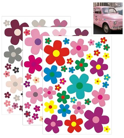 Lot de 105 autocollants fleurs d'été imperméables pour voiture valise vélo ordinateur portable scooter cuisine moto téléphone portable carnet de notes