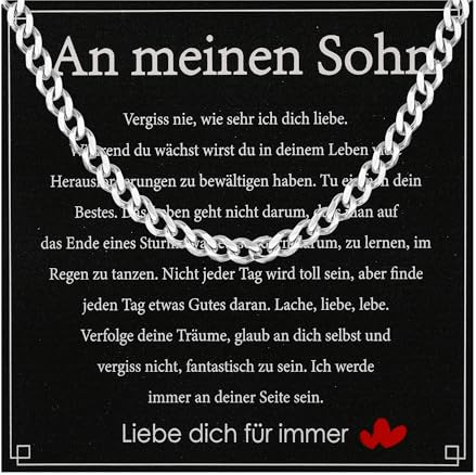 Aretas Halskette Herren Edelstahl Panzerkette 6mm Silberkette Schmuck Geschenke für Männer/Papa/Sohn Vatertagsgeschenk vatertag geburtstagsgeschenk geburtstag Cuban Chain Necklace für Jungen Men Boys