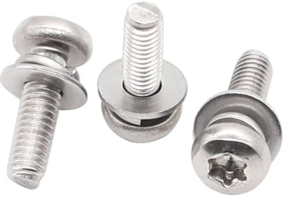 Générique Vis Torx SEMS à Ressort et rondelle Plate préréglées en Acier Inoxydable 304(M4x16 Pack 100)