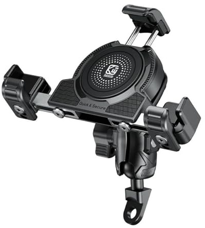 HJTEDHE Handyhalter Fahrrad Motorrad-Telefonhalterung, Vibrationsdämpfer, Blockiert Nicht Die Kamera, Diebstahlschutz, Motorrad-Telefonhalter, Lenkerhalterung Für 5,4-7,2 Zoll Telefone(Brown)