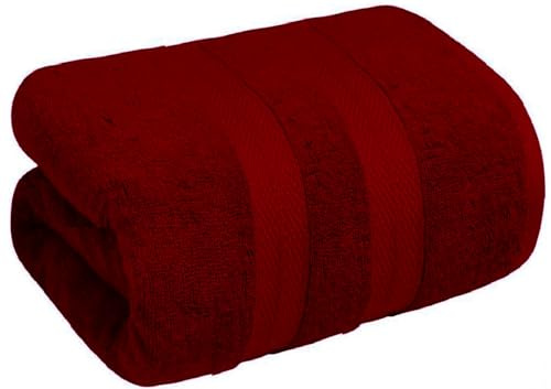 manucci Premium Super Jumbo Bath Sheet 100% Egyptian Cotton Super Soft (80 x 200 CM) Extra Large Big Bath Sheets 600-GSM Quick Dry Towel Set (Red)