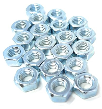 20pcs. M8 (8mm) Hexagon Full Nuts – Heavy-Duty Steel Hex Nuts for Bolts, Screws, and Threaded Rods, Secure Fastening for Construction, Automotive, and DIY