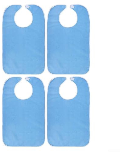 Floweringbeter Delantal de protección impermeable para personas mayores con cierre de cuello ajustable para mantener la ropa limpia y seca (azul oscuro)