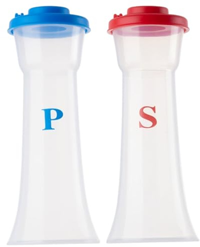 Jorzer Saleros y pimenteros de plástico con Tapa (2pcs). Resistentes a la Humedad Transparentes Ideales para el hogar la Cocina o restaurantes.