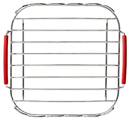 PEPWE Ensemble de grille à air en acier inoxydable avec brochettes et support de barbecue pour four et barbecue