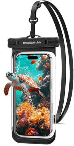 UNBREAKcable Waterproof Phone Pouch, IPX8 Waterproof Phone Case Dry Bag for for for iPhone 17 16 15 14 13 Pro Max Samsung S25 S24 Ultra up to 7 inch Transparent