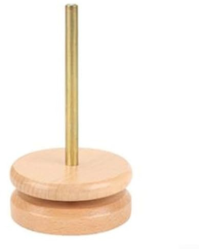 Bastelzubehör mit Holzspindel und Metallteilen, entworfen, um Garn stabil auf flachen Oberflächen zu halten (Einzelachse)