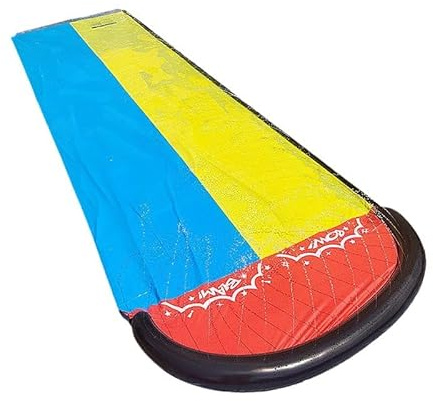 Giant Inflatable Lawn Water Slide for Kids & Adults, 474×72cm Slip and Slide with Splash Pool and 2 Surfboards, Outdoor Summer Garden Sprinkler Toy, Durable PVC Easy Setup Water Play Mat (XXL)