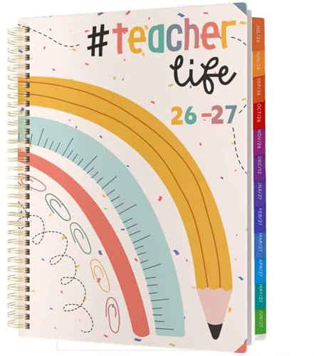Teacher Planner 2026-27 Academic Diary 2026-2027 A4, July 2026 - June 2027 Teachers Planner, Teaching Assistant Plan Book with Color Tabs